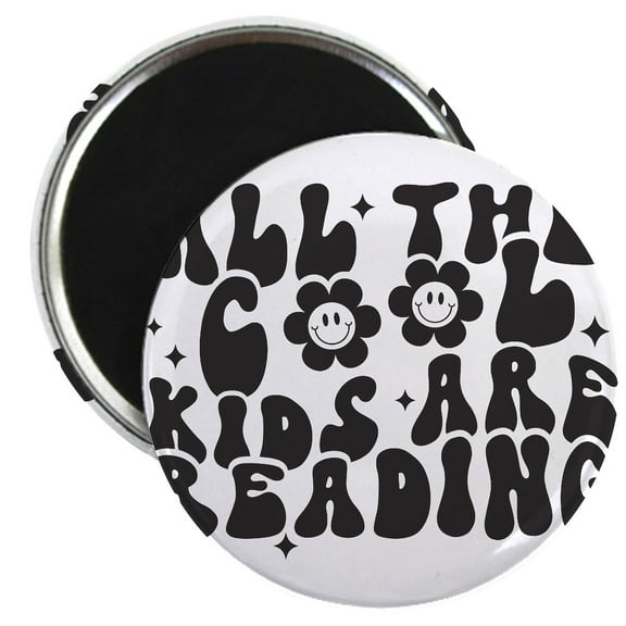 CafePress - All The Cool Kids Are Reading Magnets - 2.25" Round Magnet, Refrigerator Magnet, Button Magnet Style