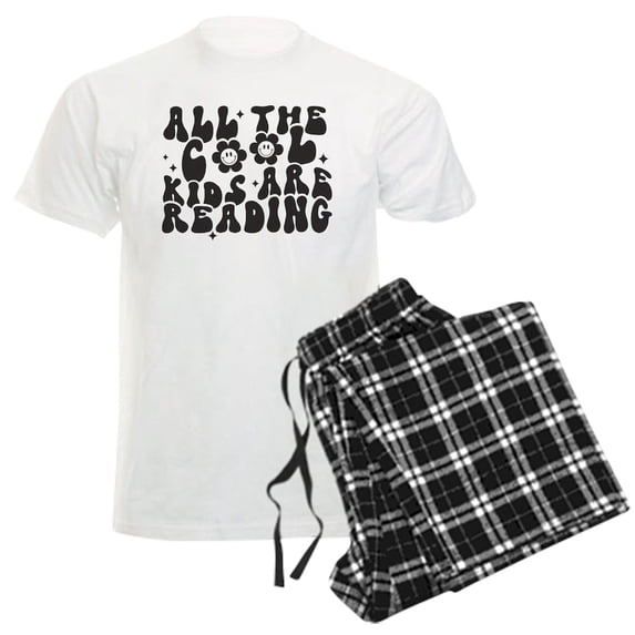 CafePress - All The Cool Kids Are Reading Pajamas - Men's Light Loose Fit Cotton Pajama Set