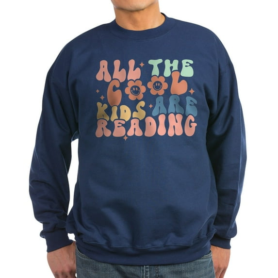 CafePress - All The Cool Kids Are Reading Sweatshirt - Classic Crew Neck Sweatshirt