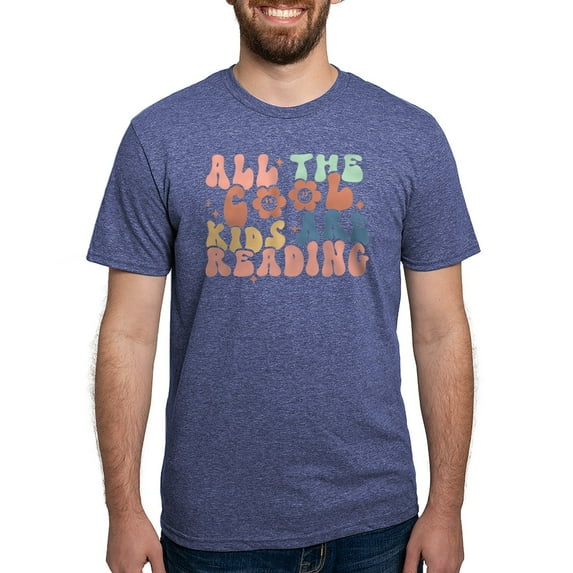 CafePress - All The Cool Kids Are Reading T Shirt - Mens Tri-blend T-Shirt