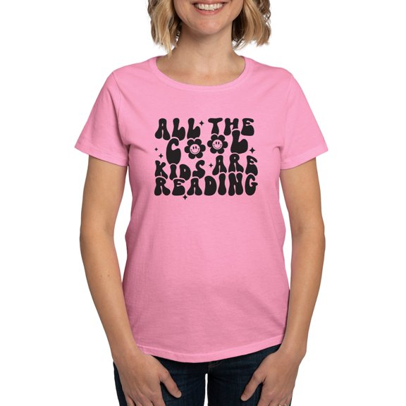 CafePress - All The Cool Kids Are Reading T Shirt - Women's Traditional Fit Dark T-Shirt