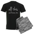 thumbnail image 1 of CafePress - All This And Brains Too Men's Dark Pajamas - Men's Dark Loose Fit Cotton Pajama Set, 1 of 7