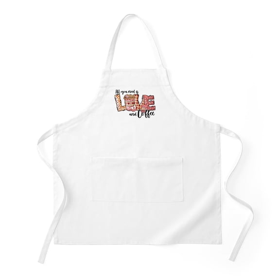 CafePress - All You Need Is Love And Coffee - Kitchen Apron with Pockets, Grilling Apron, Baking Apron