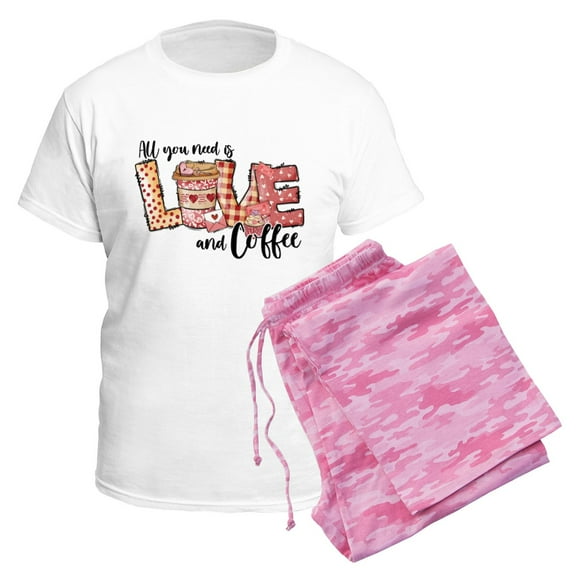 CafePress - All You Need Is Love And Coffee Pajamas - Men's Light Loose Fit Cotton Pajama Set