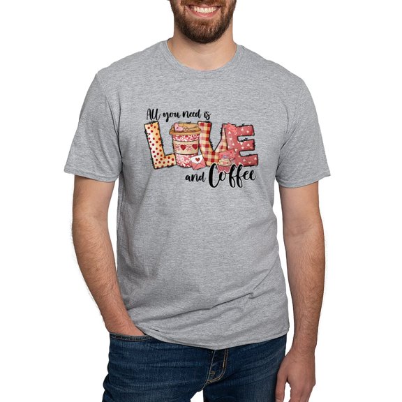 CafePress - All You Need Is Love And Coffee T Shirt - Fitted T-Shirt, Vintage Fit Soft Cotton Tee