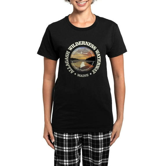 CafePress - Allagash Wilderness Waterway Pajamas - Women's Short Sleeve Print T-Shirt and Pants Dark Cotton Pajama Set
