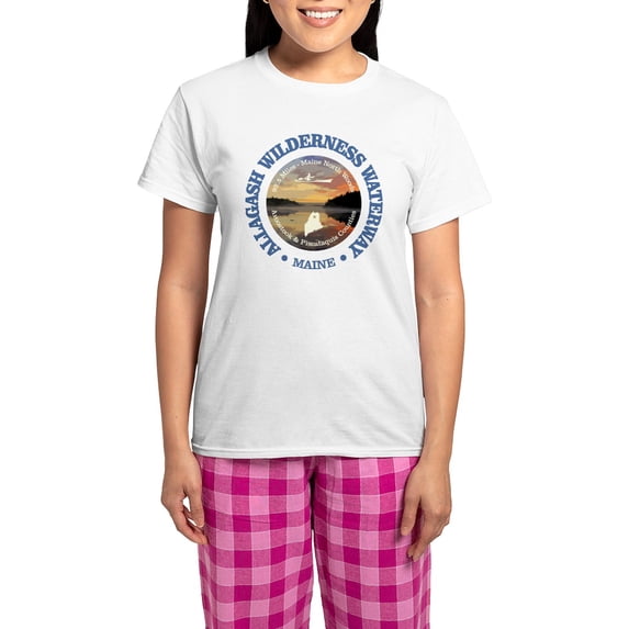 CafePress - Allagash Wilderness Waterway Pajamas - Women's Short Sleeve Print T-Shirt and Pants Light Cotton Pajama Set