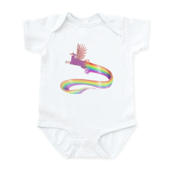 CafePress - Allamacorn Rainbow Body Suit - Baby Light Bodysuit, Size Newborn - 24 Months