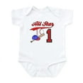 thumbnail image 1 of CafePress - Allstar Baseball First Birthday Infant Bodysuit - Baby Light Bodysuit, Size Newborn - 24 Months, 1 of 4