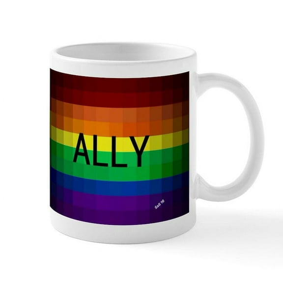 CafePress - Ally Gay Rainbow Art Mugs - 11 oz Ceramic Mug - Novelty Coffee Tea Cup