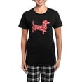 thumbnail image 1 of CafePress - Aloha Doxies In Red Women's Dark Pajamas - Women's Short Sleeve Print T-Shirt and Pants Dark Cotton Pajama Set, 1 of 7