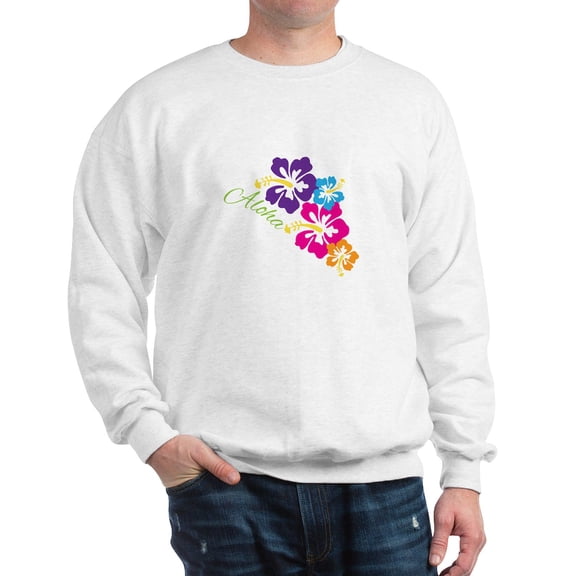 CafePress - Aloha Flowers Sweatshirt - Crew Neck Sweatshirt