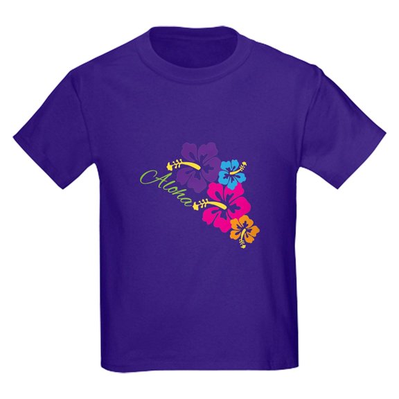 CafePress - Aloha Flowers T Shirt - Dark T-Shirt Kids XS-XL
