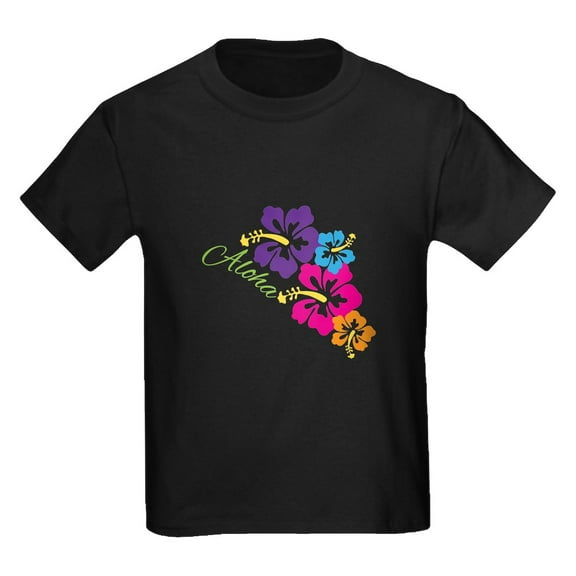 CafePress - Aloha Flowers T Shirt - Dark T-Shirt Kids XS-XL