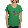 thumbnail image 1 of CafePress - Aloha Flowers T Shirt - Women's V-Neck Dark T-Shirt, 1 of 4