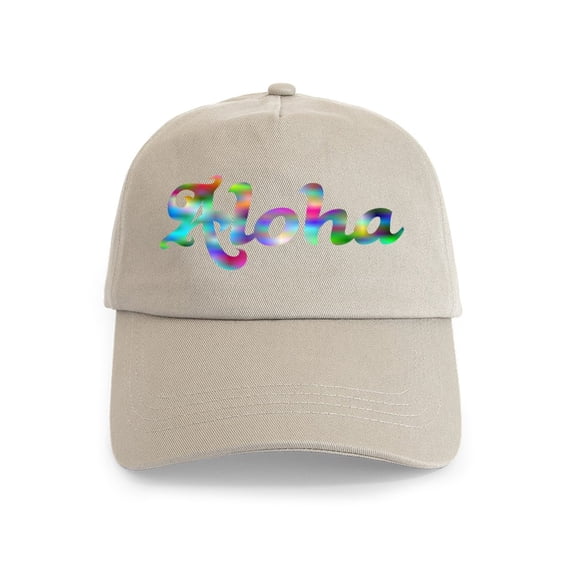 CafePress - Aloha Rainbow - Adjustable 100% Brushed Unisex Casual Cotton Baseball Cap, Beige, 1