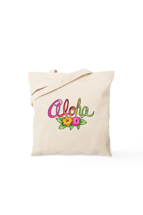 - Aloha Tote Bag - Unisex Canvas Tote Bag, Beige, 1-Piece