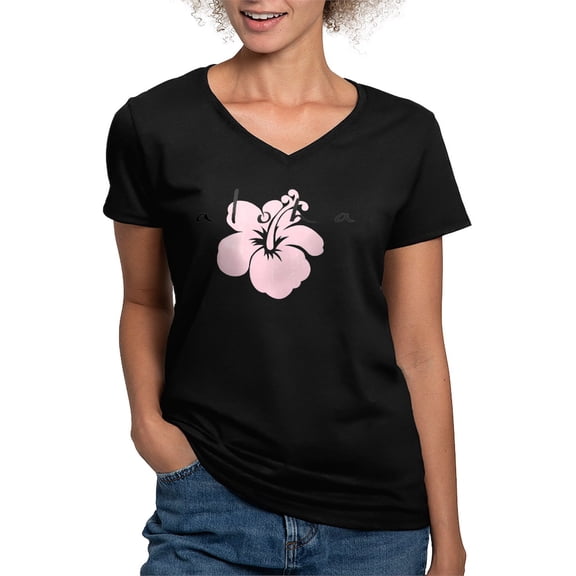 CafePress - Aloooha T Shirt - Women's V-Neck Dark T-Shirt