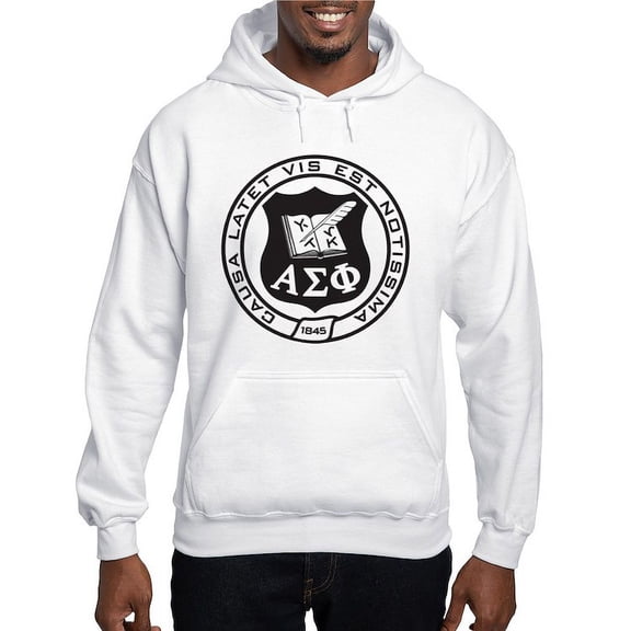 CafePress - Alpha Sigma Phi Black And White Seal Sweatshirt - Pullover Hoodie, Hooded Sweatshirt