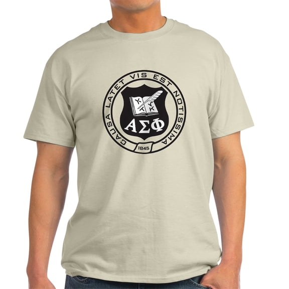 CafePress - Alpha Sigma Phi Black And White Seal T Shirt - Men's Classic Graphic T-Shirt