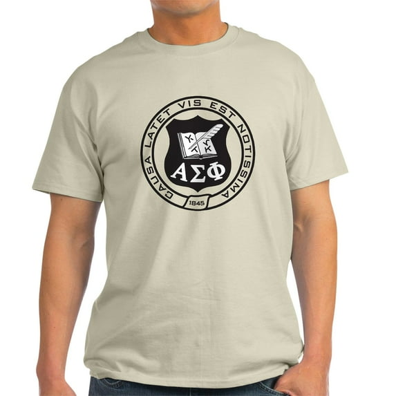 CafePress - Alpha Sigma Phi Black And White Seal T Shirt - Men's Classic Graphic T-Shirt