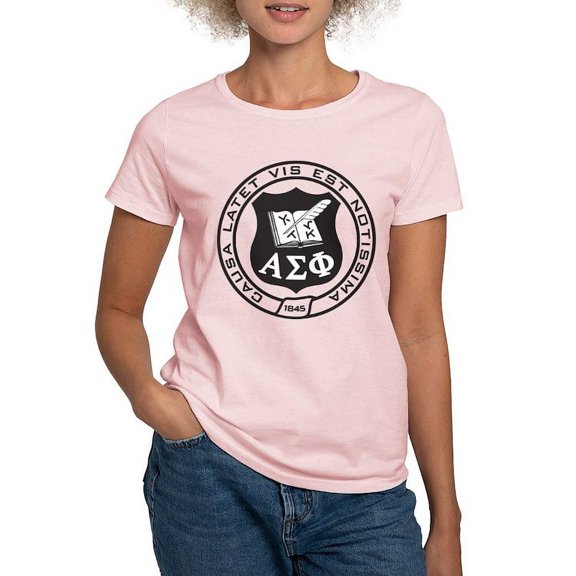 CafePress - Alpha Sigma Phi Black And White Seal T Shirt - Women's Classic T-Shirt