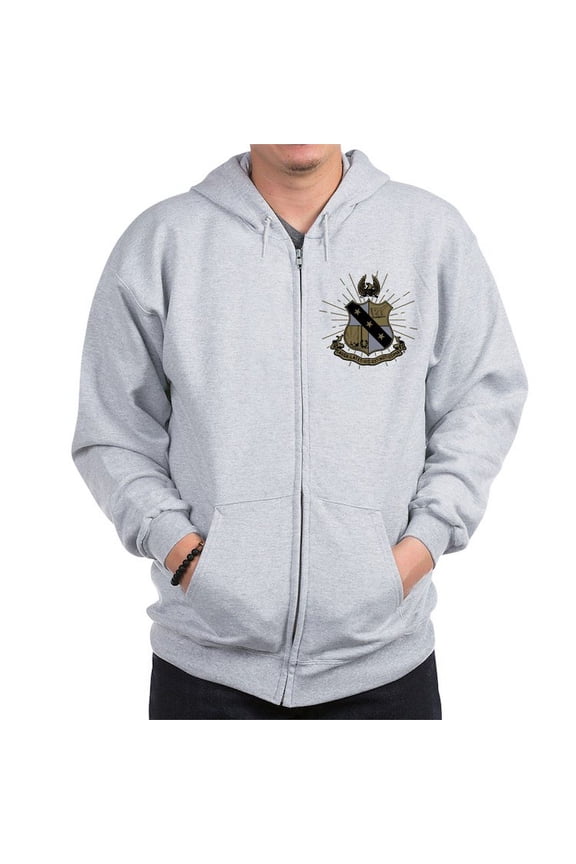 - Alpha Sigma Phi Coat Of Arms Sweatshirt - Zip Hoodie, Classic Hooded Sweatshirt with Metal Zipper