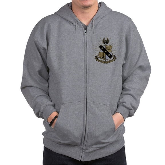 CafePress - Alpha Sigma Phi Coat Of Arms Sweatshirt - Zip Hoodie, Classic Hooded Sweatshirt with Metal Zipper