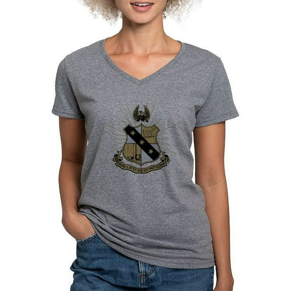 CafePress - Alpha Sigma Phi Coat Of Arms T Shirt - Women's V-Neck Dark T-Shirt
