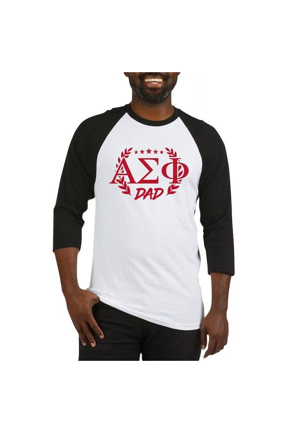 - Alpha Sigma Phi Greek Dad Cardinal Baseball Jersey - Cotton Baseball Jersey, 3/4 Raglan Sleeve Shirt