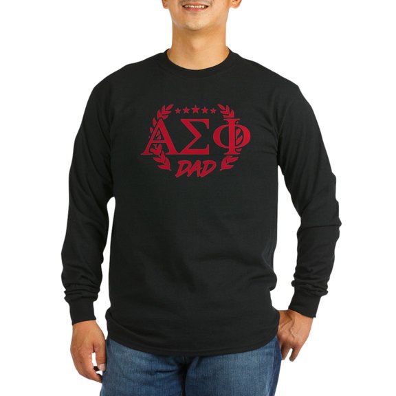 CafePress - Alpha Sigma Phi Greek Dad Cardinal Long Sleeve T Shirt - Long Sleeve Dark T-Shirt