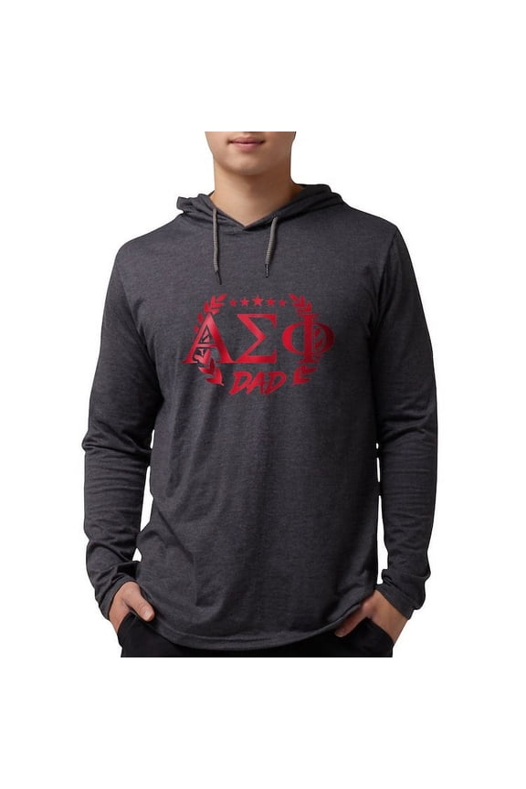 - Alpha Sigma Phi Greek Dad Cardinal Long Sleeve T Shirt - Mens Hooded Shirt