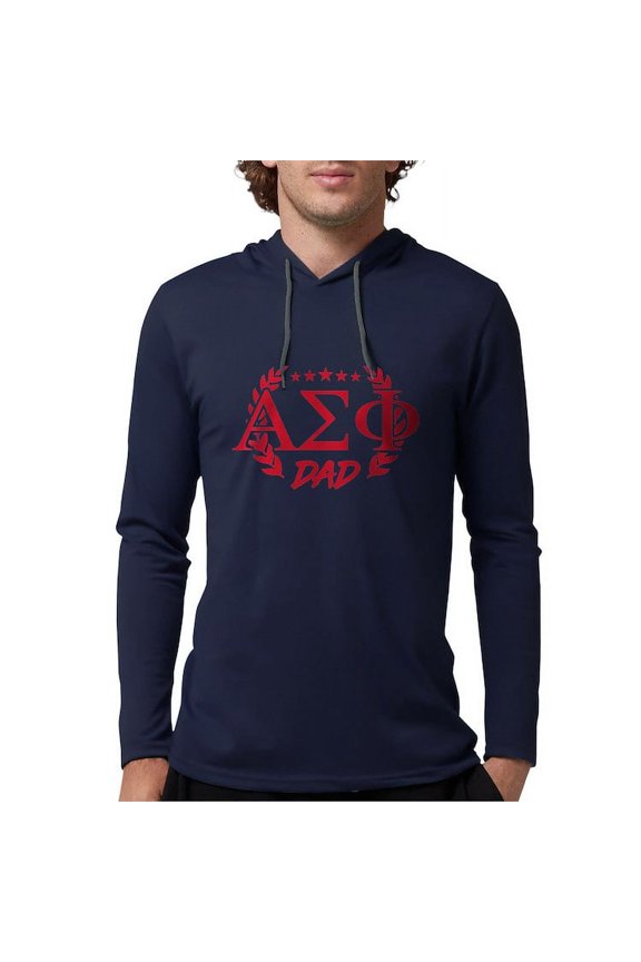- Alpha Sigma Phi Greek Dad Cardinal Long Sleeve T Shirt - Mens Hooded Shirt