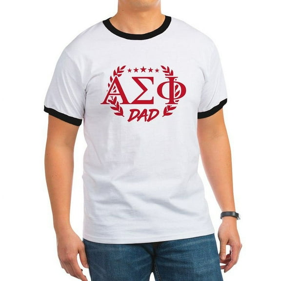 CafePress - Alpha Sigma Phi Greek Dad Cardinal T Shirt - 100% Cotton Ringed T-Shirt