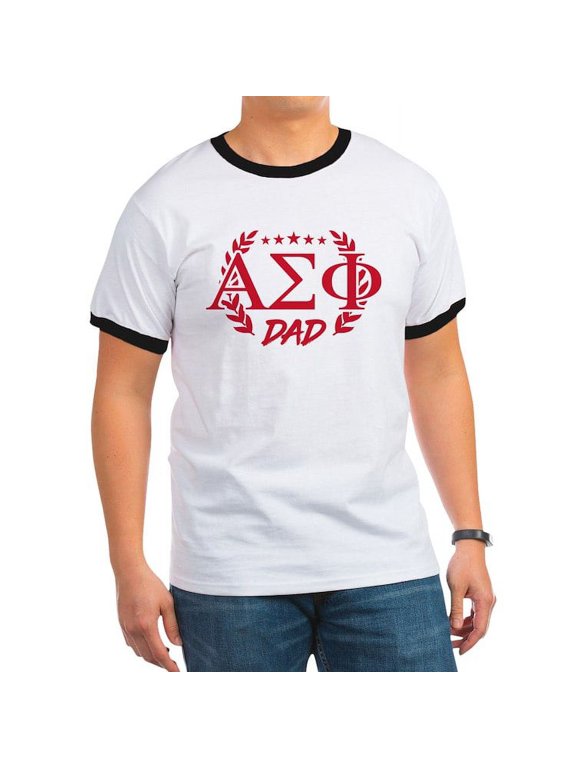 - Alpha Sigma Phi Greek Dad Cardinal T Shirt - 100% Cotton Ringed T-Shirt