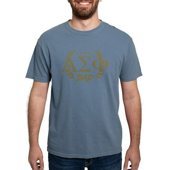 CafePress - Alpha Sigma Phi Greek Dad Gold T Shirt - Mens Comfort Colors Shirt
