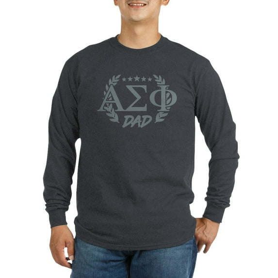 CafePress - Alpha Sigma Phi Greek Dad Stone Long Sleeve T Shirt - Long Sleeve Dark T-Shirt
