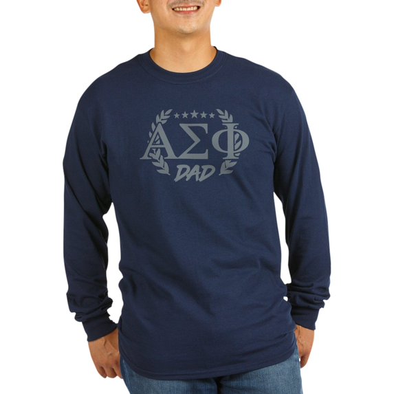 CafePress - Alpha Sigma Phi Greek Dad Stone Long Sleeve T Shirt - Long Sleeve Dark T-Shirt