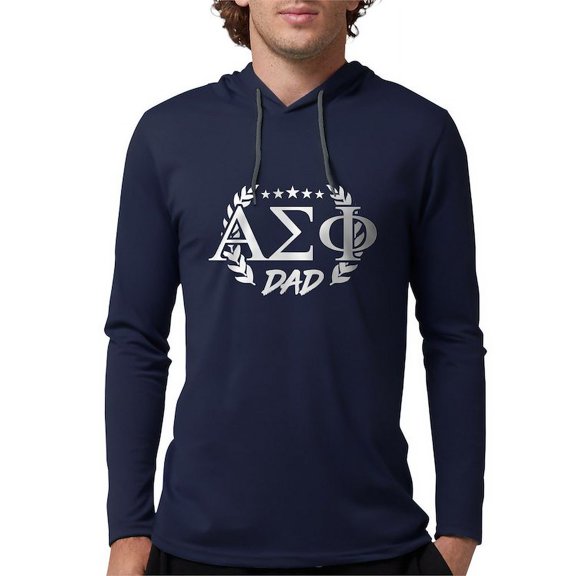 CafePress - Alpha Sigma Phi Greek Dad White Long Sleeve T Shirt - Mens Hooded Shirt