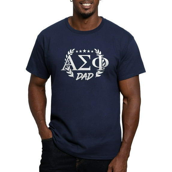 CafePress - Alpha Sigma Phi Greek Dad White T Shirt - Men's Fitted T-Shirt
