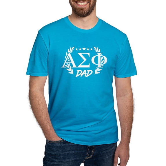 CafePress - Alpha Sigma Phi Greek Dad White T Shirt - Men's Fitted T-Shirt
