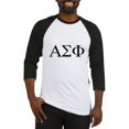thumbnail image 1 of CafePress - Alpha Sigma Phi Greek Letters Black Baseball Jersey - Cotton Baseball Jersey, 3/4 Raglan Sleeve Shirt, 1 of 4