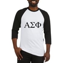 CafePress - Alpha Sigma Phi Greek Letters Black Baseball Jersey - Cotton Baseball Jersey, 3/4 Raglan Sleeve Shirt