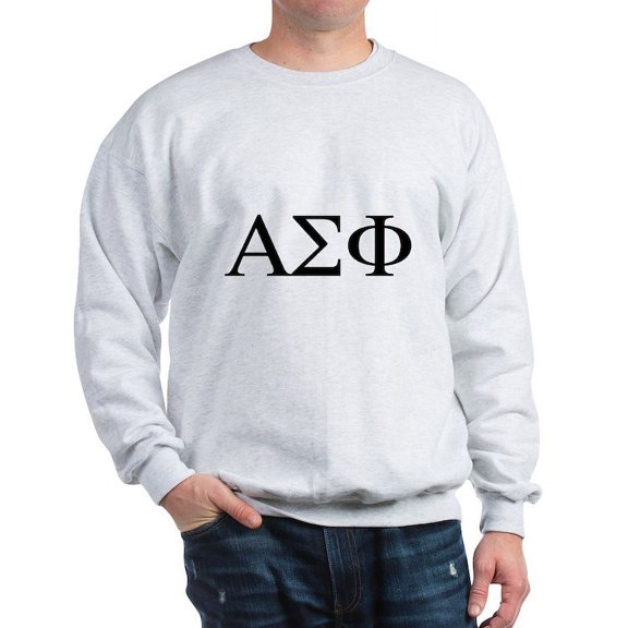 CafePress - Alpha Sigma Phi Greek Letters Black Sweatshirt - Crew Neck Sweatshirt