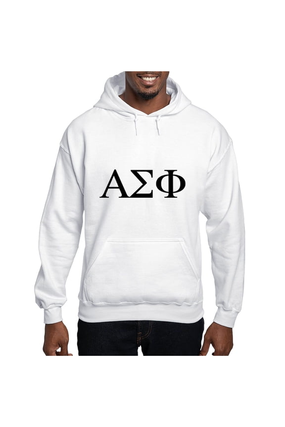 - Alpha Sigma Phi Greek Letters Black Sweatshirt - Pullover Hoodie, Hooded Sweatshirt