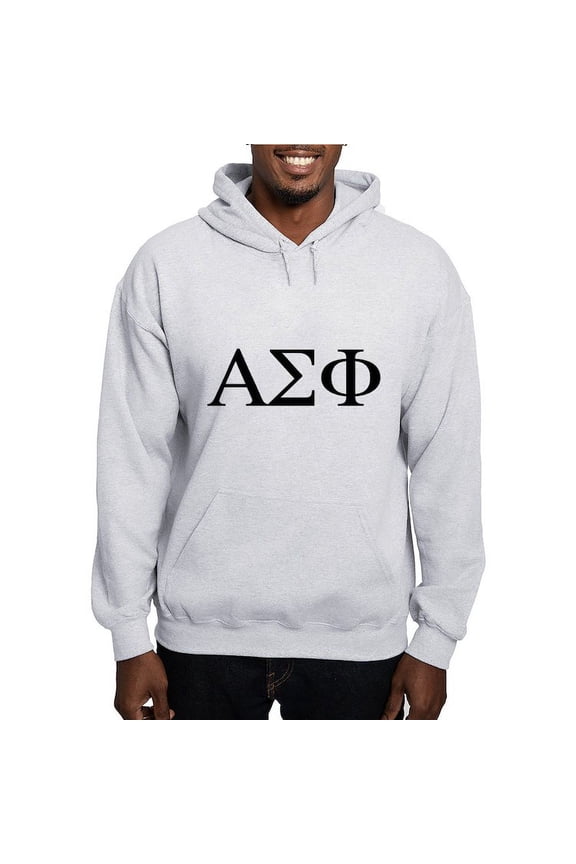 - Alpha Sigma Phi Greek Letters Black Sweatshirt - Pullover Hoodie, Hooded Sweatshirt
