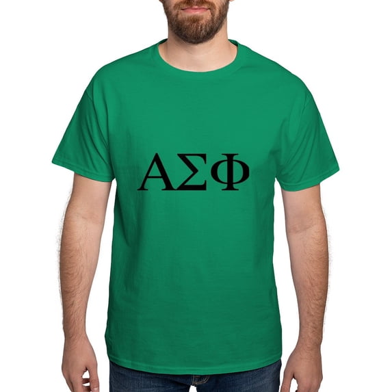 CafePress - Alpha Sigma Phi Greek Letters Black T Shirt - Men's Classic Graphic Cotton T-Shirt