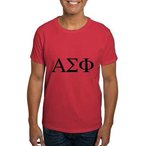 CafePress - Alpha Sigma Phi Greek Letters Black T Shirt - Men's Classic Graphic Cotton T-Shirt
