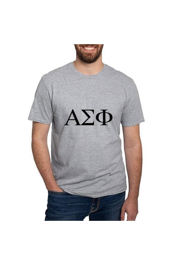 - Alpha Sigma Phi Greek Letters Black T Shirt - Fitted T-Shirt, Vintage Fit Soft Cotton Tee