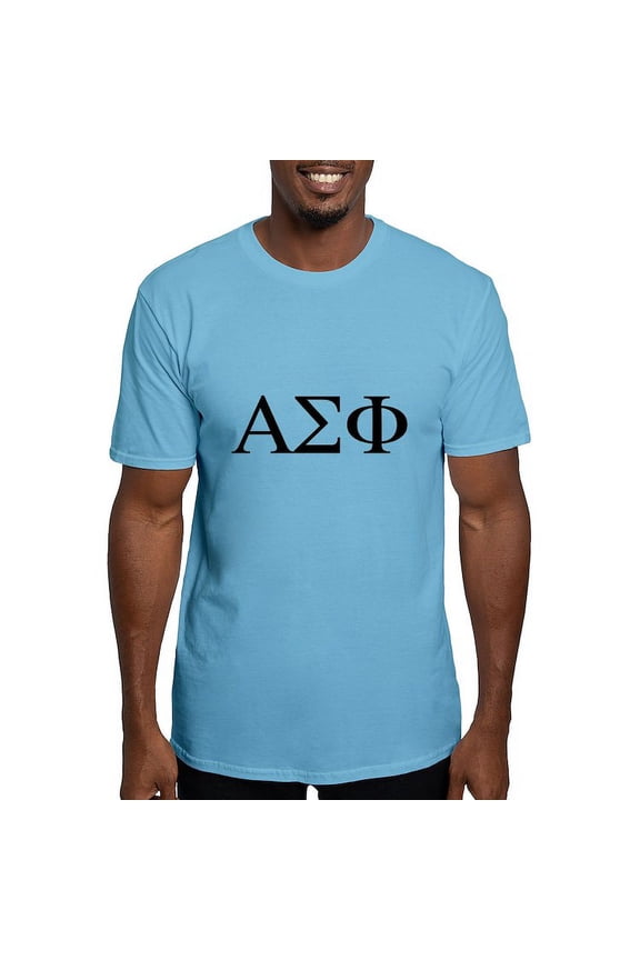 - Alpha Sigma Phi Greek Letters Black T Shirt - Fitted T-Shirt, Vintage Fit Soft Cotton Tee